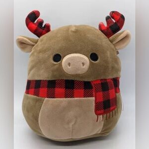 NWOT 8” Alfred the Moose Wearing Plaid Scarf Squishmallow — Holiday Collection